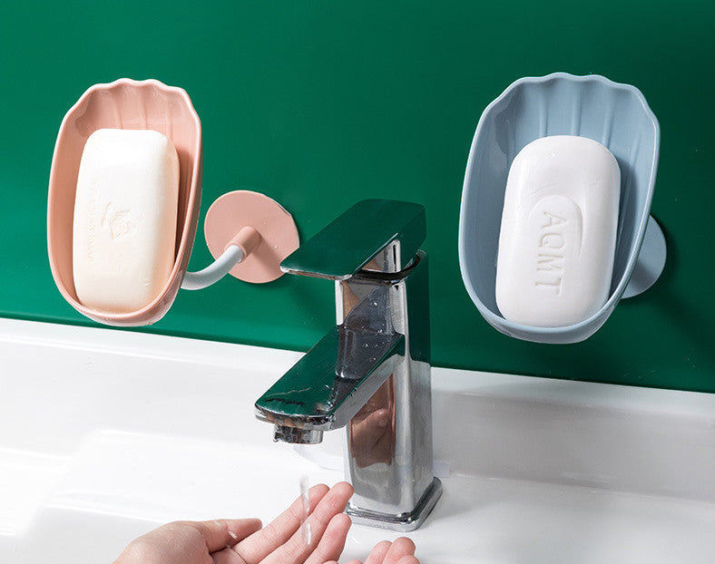 Portable Draining Soap Box Perforation-free Creative Non-water Soap Holder Shell Soapbox Household Bathroom Storage Accessories