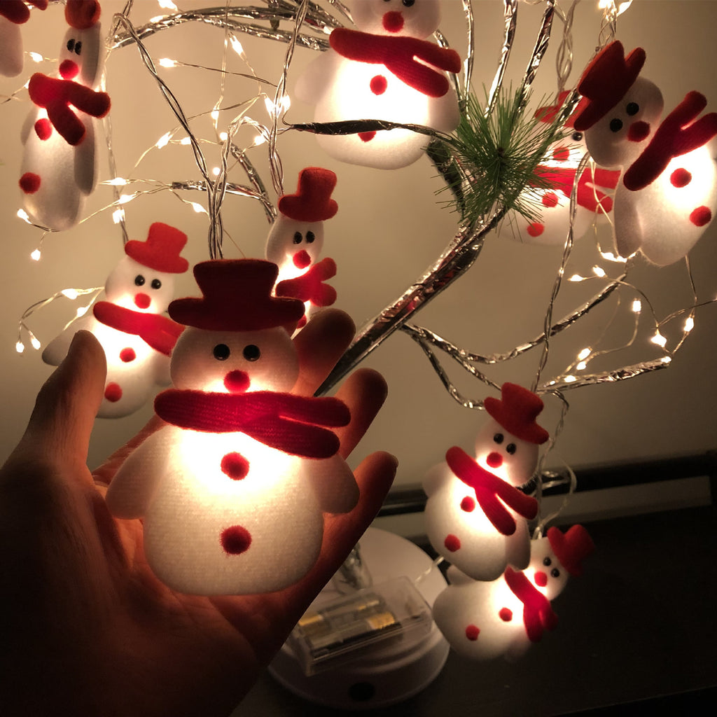 2023 Christmas Decoration Snowman LED String Lights Garland Xmas Fairy Lights Decor For Home Navidad Christmas Ornament New Year