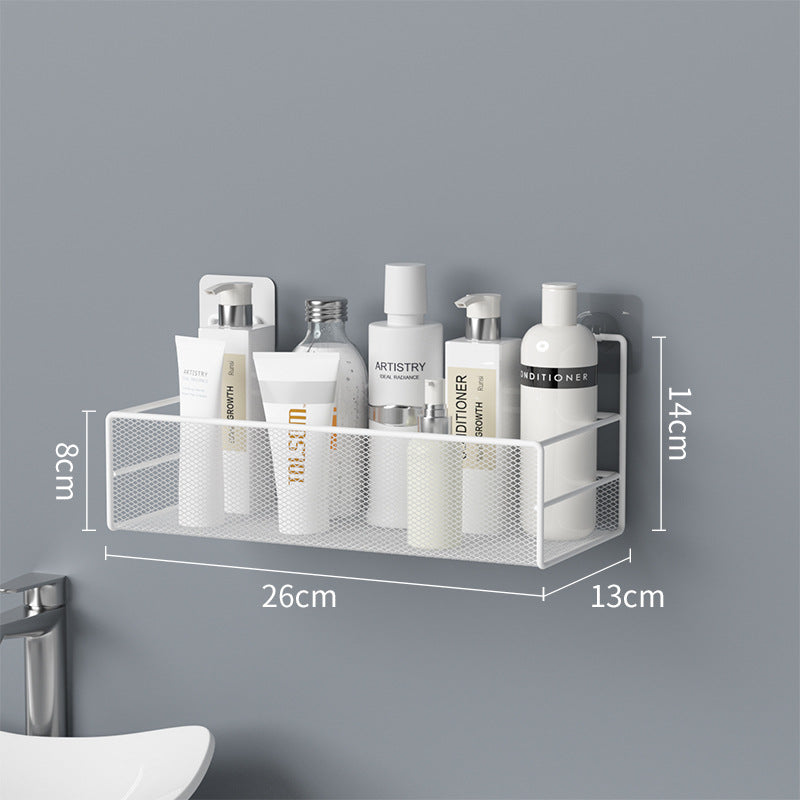 Wall-Mounted Bathroom Shelf No Drill Shower Shampoo Organizer Toilet Accessories