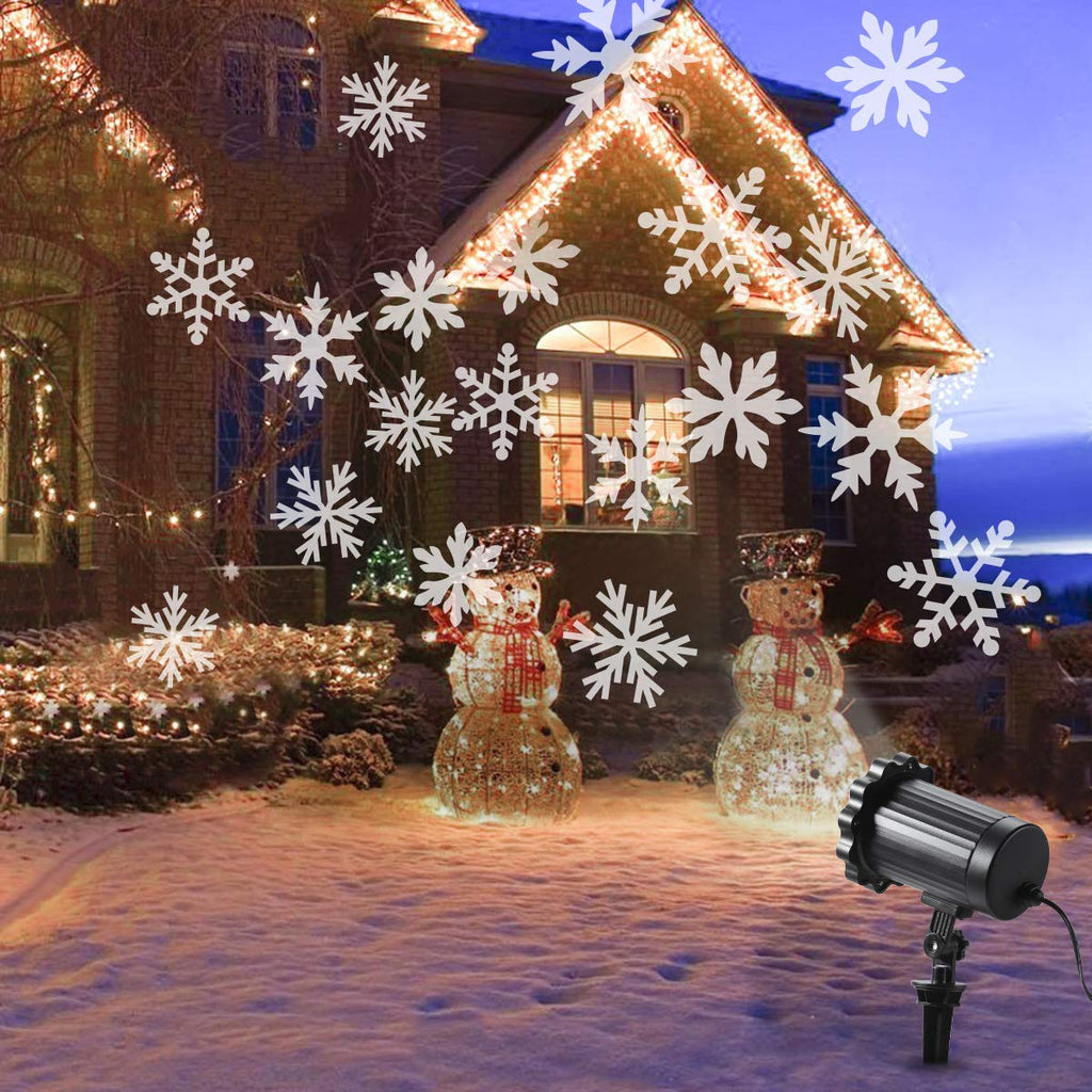 LED Christmas Blizzard Snowflake Laser Light Snowfall Projector Moving Snow Garden Laser Projectors Lamp For New Year Party Decor Lawn Lamps