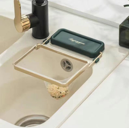 Effortlessly manage kitchen waste with space-saving Kitchen Sink Filter Rack.