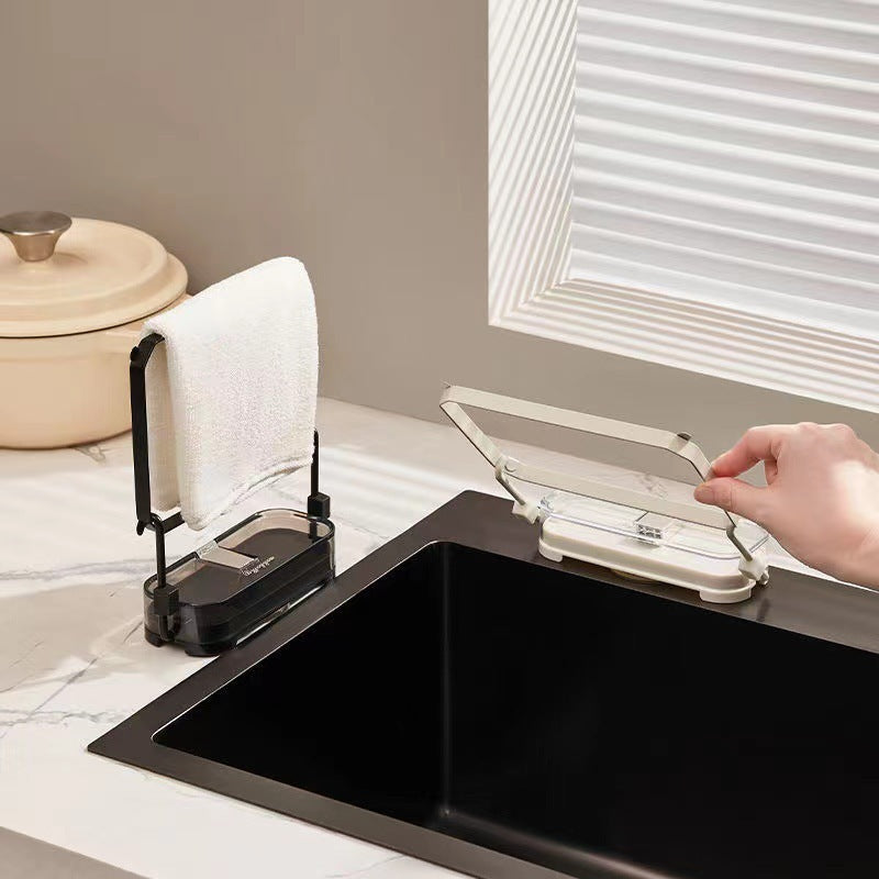 Effortlessly manage kitchen waste with space-saving Kitchen Sink Filter Rack.
