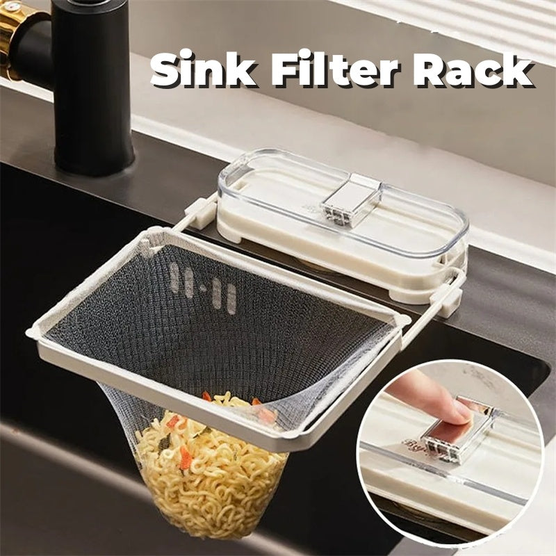 Effortlessly manage kitchen waste with space-saving Kitchen Sink Filter Rack.
