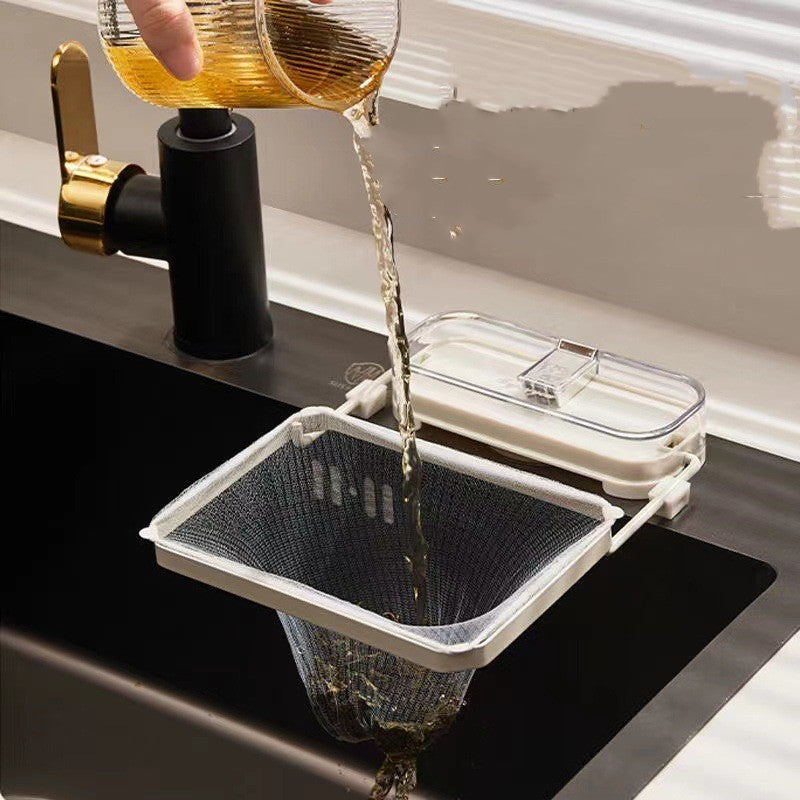 Effortlessly manage kitchen waste with space-saving Kitchen Sink Filter Rack.